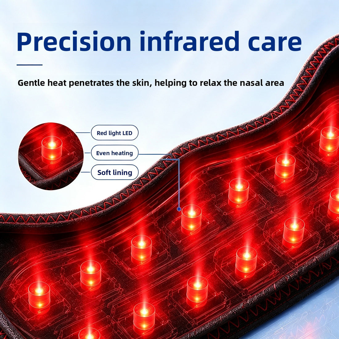 Wireless Heated Nasal Mask with Red Light Therapy